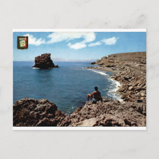 Malaga Penon del Cuervo Vintage Küstenansicht Postkarte