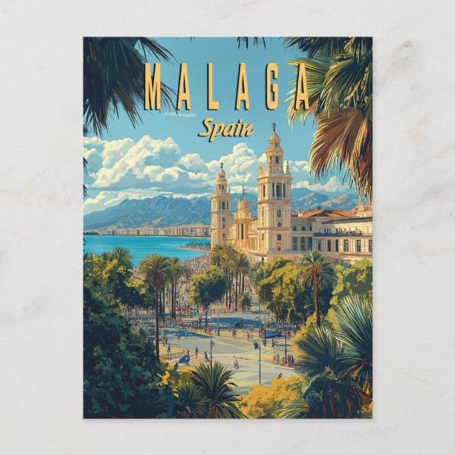Malaga - Sonne, Meer und spanischer Charme Postkarte (Vorderseite)