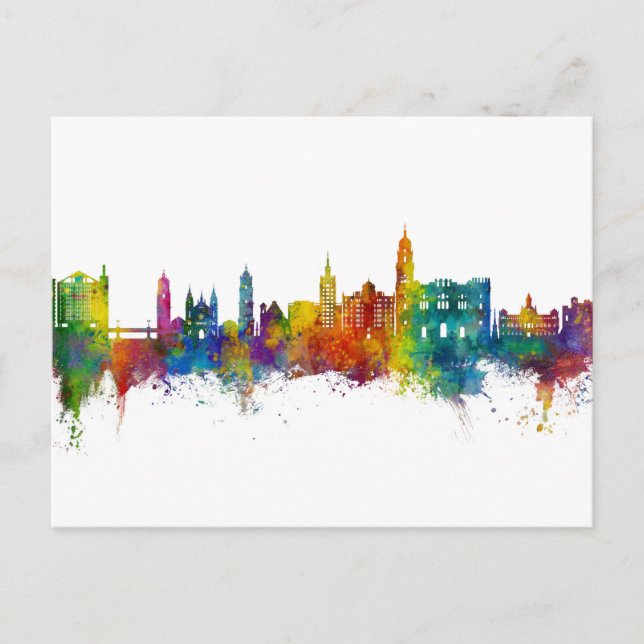 Málaga Spain Skyline Postkarte (Vorderseite)