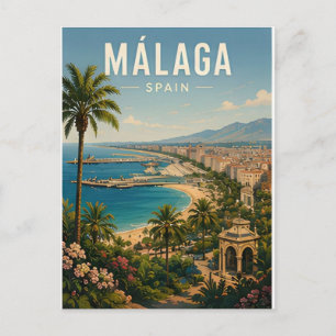Malaga Spanien Costa Del Sol Mittelmeer Reise 🌊 Postkarte