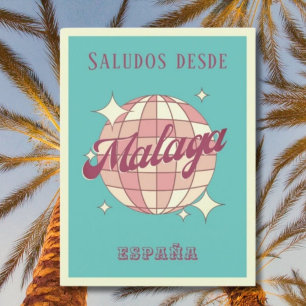 Malaga Spanien España Retro Vintage Postkarte