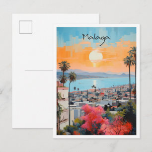 Malaga Spanien Kunst Reise Postkarte