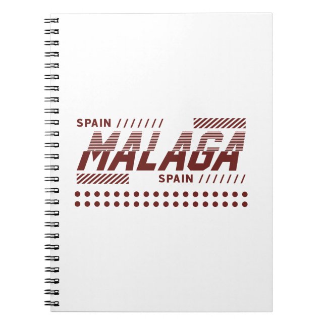 Malaga Spanien Moderne urbane Typografie-Design Notizblock (Vorderseite)
