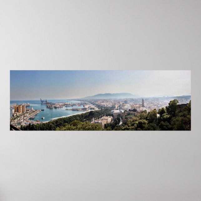Malaga, Spanien Panorama Poster (Vorne)