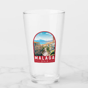 Malaga Spanien Reise Kunst Vintage Glas