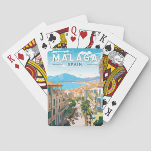 Malaga Spanien Reise Kunst Vintage Spielkarten
