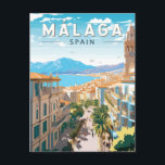 Malaga Spanien Reisen Kunst Vintag Postkarte<br><div class="desc">Málaga Retro Vektor Reise Design. An den sonnenverwöhnten Küsten Südspaniens gelegen,  lädt Malaga die Reisenden zu einer faszinierenden Mischung aus reicher Geschichte,  lebendiger Kultur und atemberaubender Naturschönheit ein.</div>