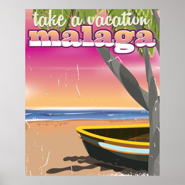 Malaga Spanien Reiseplakat. Poster (Vorne)