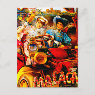 Malaga Spanien ~ Vintage Automobilwerbung Postkarte