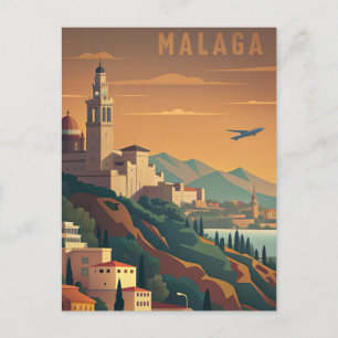 Malaga Spanien Vintage Postkarte