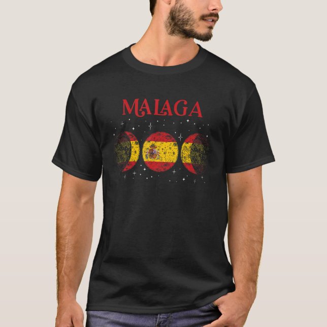 Malaga Spanische Flagge Urlaub Spanien T-Shirt (Vorderseite)