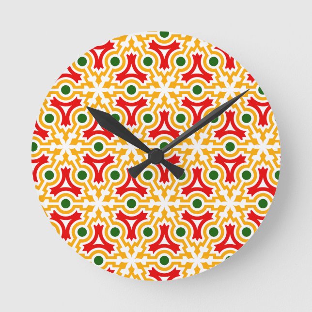 Malaga Straßenwände 1 Runde Wanduhr (Vorderseite)