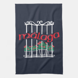 Malaga, window with flowers geschirrtuch