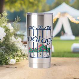 Malaga, window with flowers thermobecher