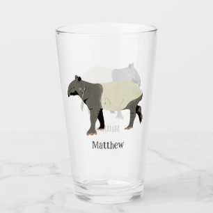 Malaien-Tapir Illustriert Personalisiert Glas