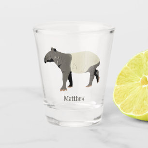 Malaiischer oder Asiatischer Tapir Illustriert Per Schnapsglas