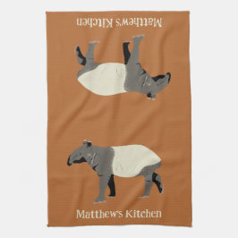 Malaiischer Tapir Custom Zimt Orange Geschirrtuch
