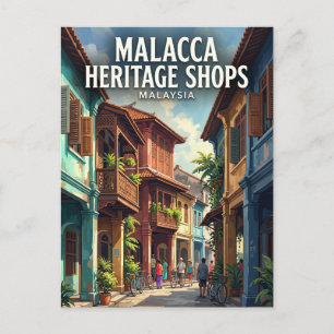 Malakka-Heritage-Shophouse, Malakka-Stadt, Malakka Postkarte