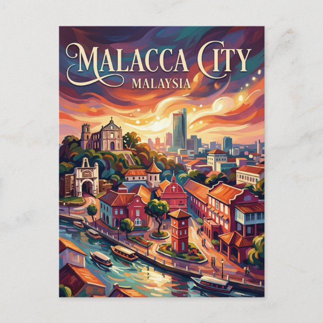 Malakka Stadt Malaysia Postkarte (Vorderseite)
