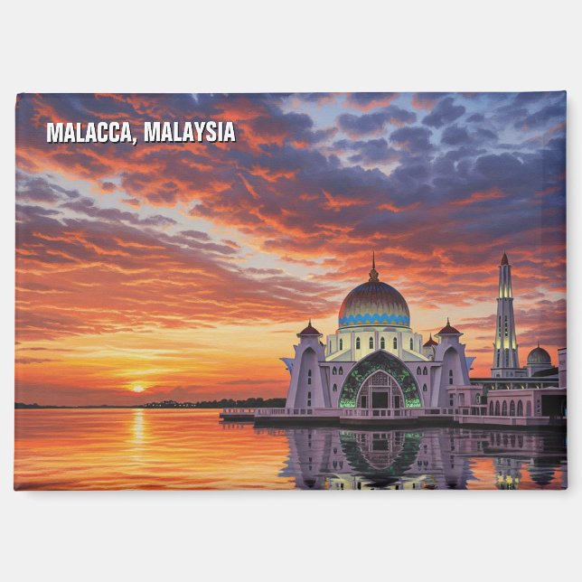 Malakka-Straits-Moschee Malaysia Postkarte Magnet (Vorderseite)
