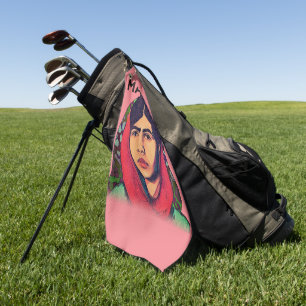 Malala Yousafzai, inspirierende feministische Kuns Golfhandtuch