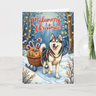 Malamerys Weihnachten - Alaskan Malamute Holiday Karte