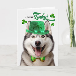 Malamute Dog Feelin' Lucky St Patrick's Day Feiertagskarte