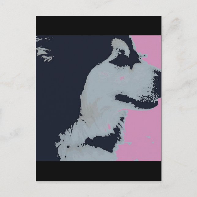 Malamute Dog Pop Art Postkarte (Vorderseite)