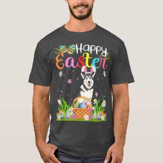 Malamute Hund Bunny Egg Jagd Funny Malamute Happ T-Shirt