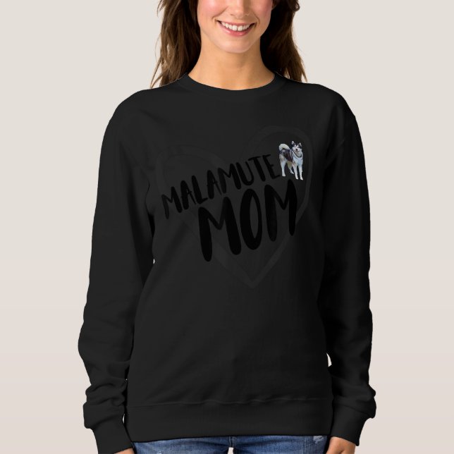 Malamute Mama Herz Funny Alaskan Malamute Eigentüm Sweatshirt (Vorderseite)