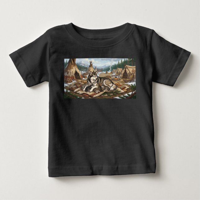 Malamute-Mutter Version 1 Baby T-shirt (Vorderseite)