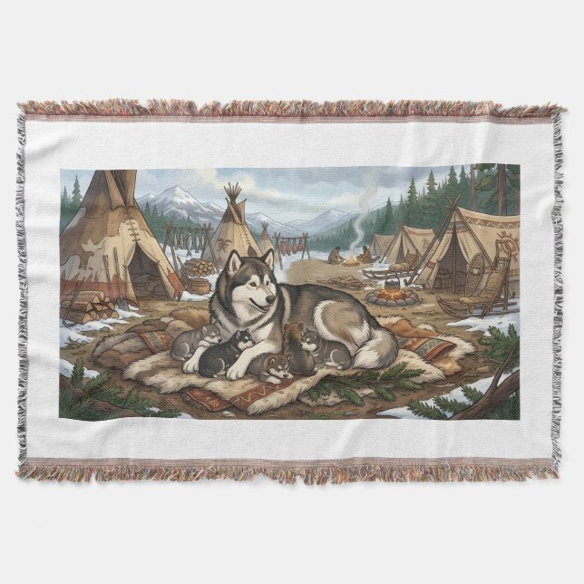 Malamute-Mutter Version 1  Decke (Vorderseite)