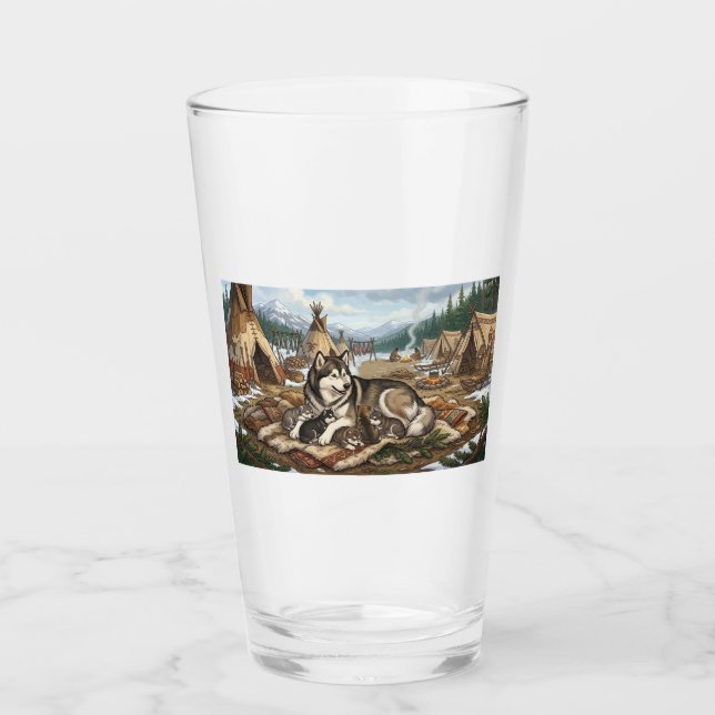 Malamute-Mutter Version 1  Glas (Vorderseite)