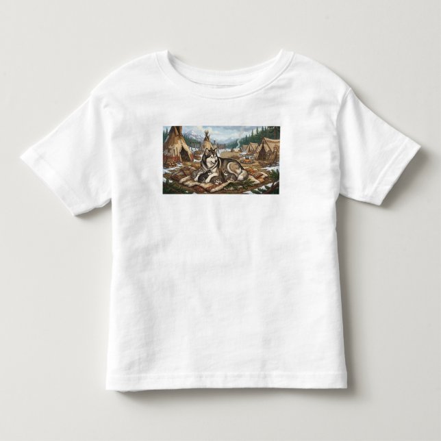 Malamute-Mutter Version 1  Kleinkind T-shirt (Vorderseite)