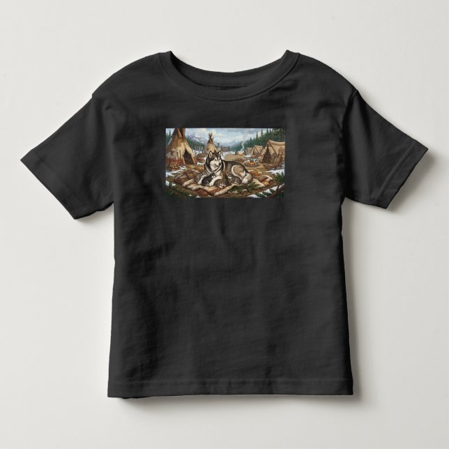 Malamute-Mutter Version 1  Kleinkind T-shirt (Vorderseite)