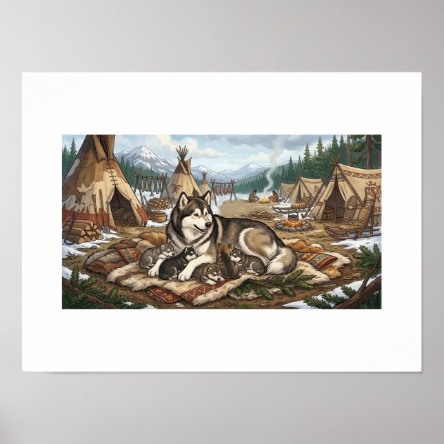 Malamute-Mutter Version 1   Poster (Vorne)