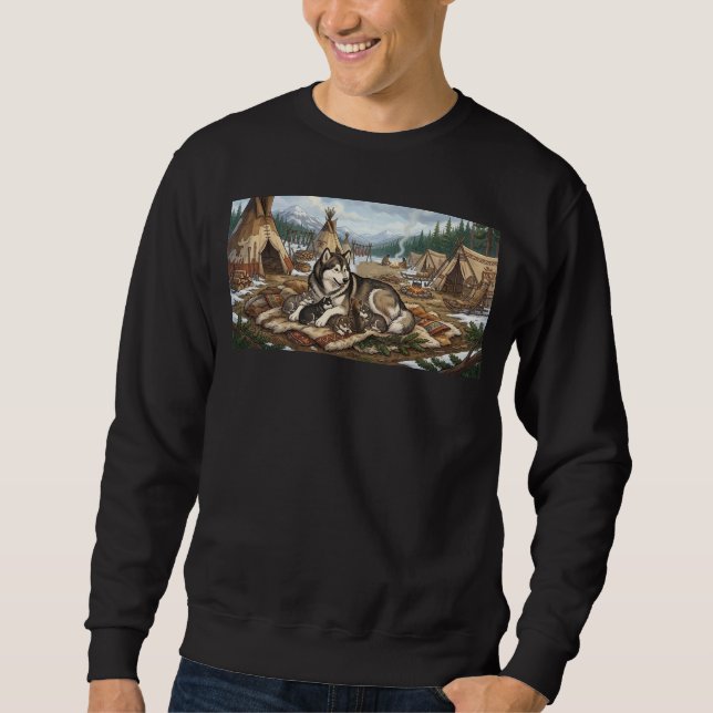 Malamute-Mutter Version 1  Sweatshirt (Vorderseite)