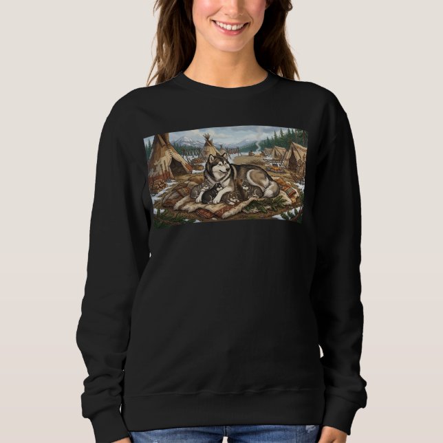 Malamute-Mutter Version 1  Sweatshirt (Vorderseite)