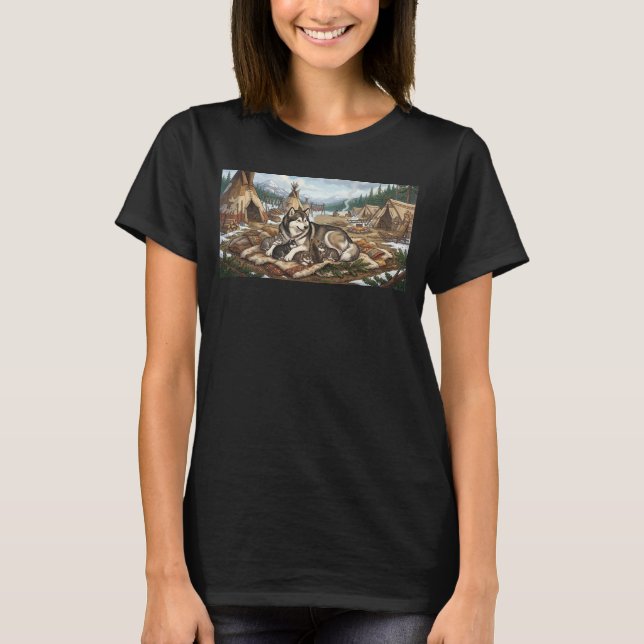 Malamute-Mutter Version 1  T-Shirt (Vorderseite)