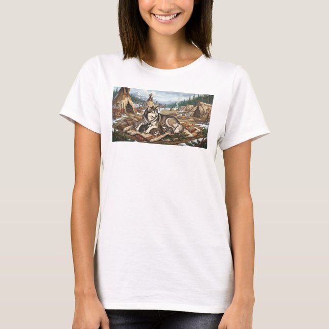 Malamute-Mutter Version 1  T-Shirt (Vorderseite)