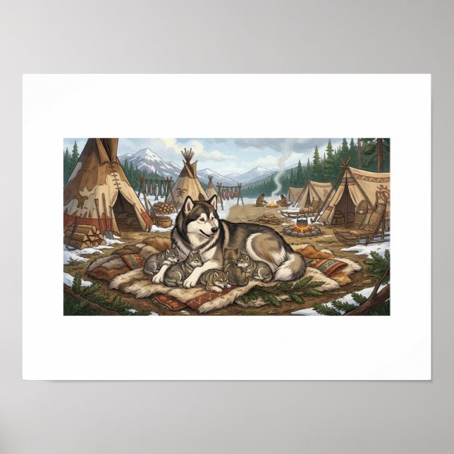 Malamute-Mutter Version 2 Poster (Vorne)