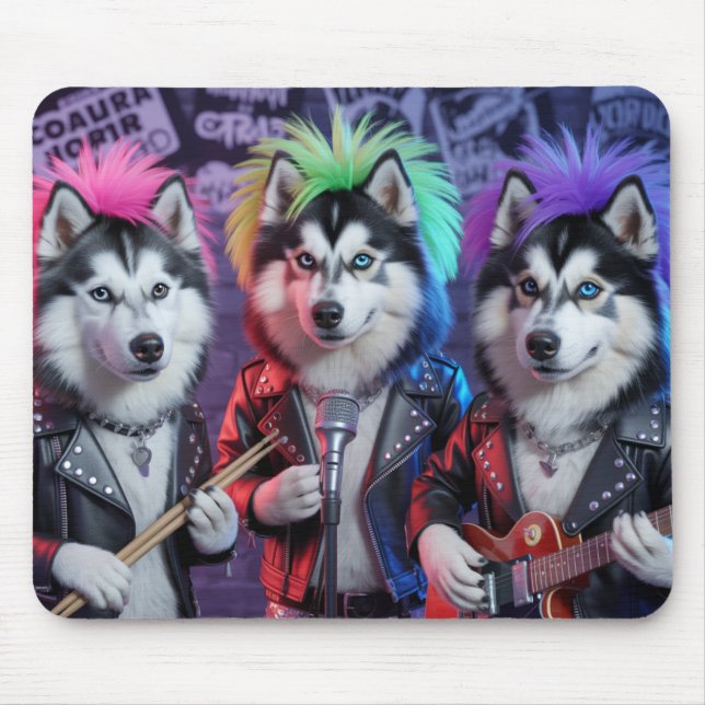 Malamute-Punk-Rock-Mauspad Mousepad (Vorne)