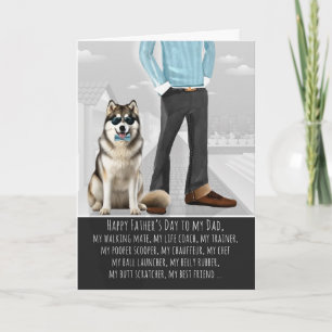 Malamute und Papa zum Vatertag Feiertagskarte