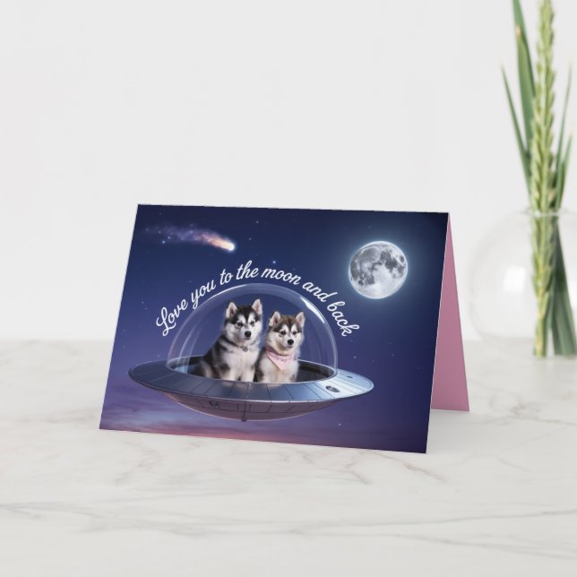 Malamute Valentinstagskarte Feiertagskarte (Vorderseite)