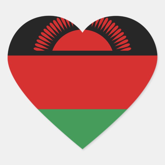Malawi Flag Heart Sticker (Vorderseite)