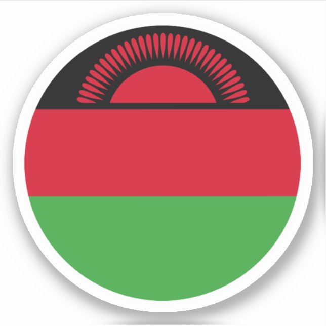 Malawi Flag Round Sticker (Vorderseite)