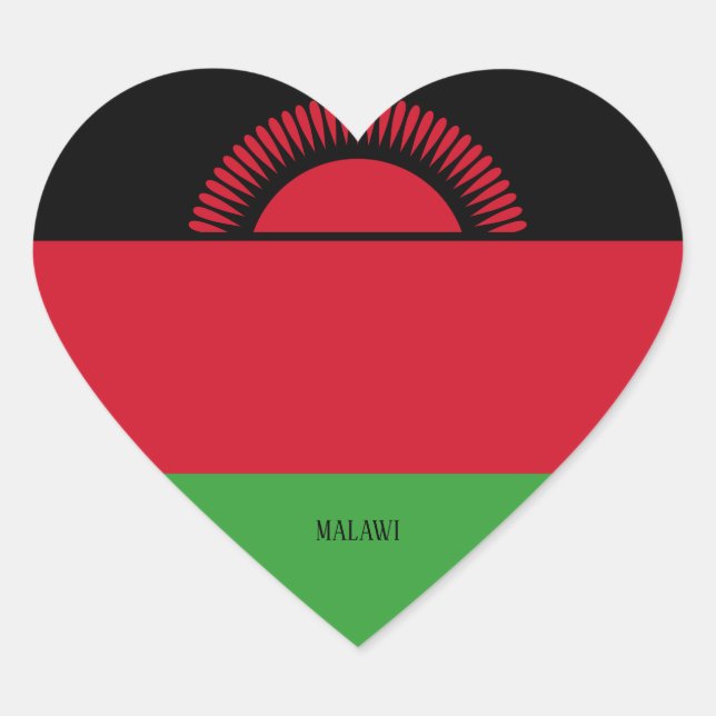 Malawi Flag Splendid Patriotic Herz-Aufkleber (Vorderseite)