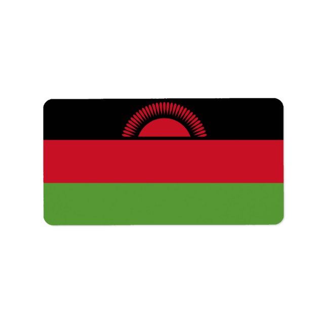 Malawi-Flagge Adressaufkleber (Vorne)
