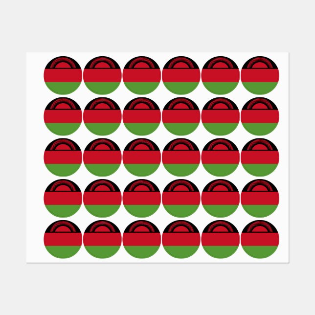 Malawi-Flagge Etiketten (Blatt)