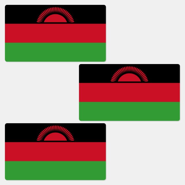 Malawi-Flagge Etiketten (Gruppe)